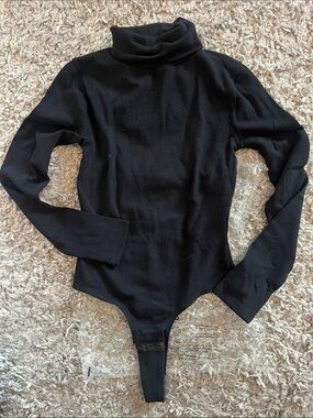 Madewell Black Long-Sleeve Turtleneck Bodysuit